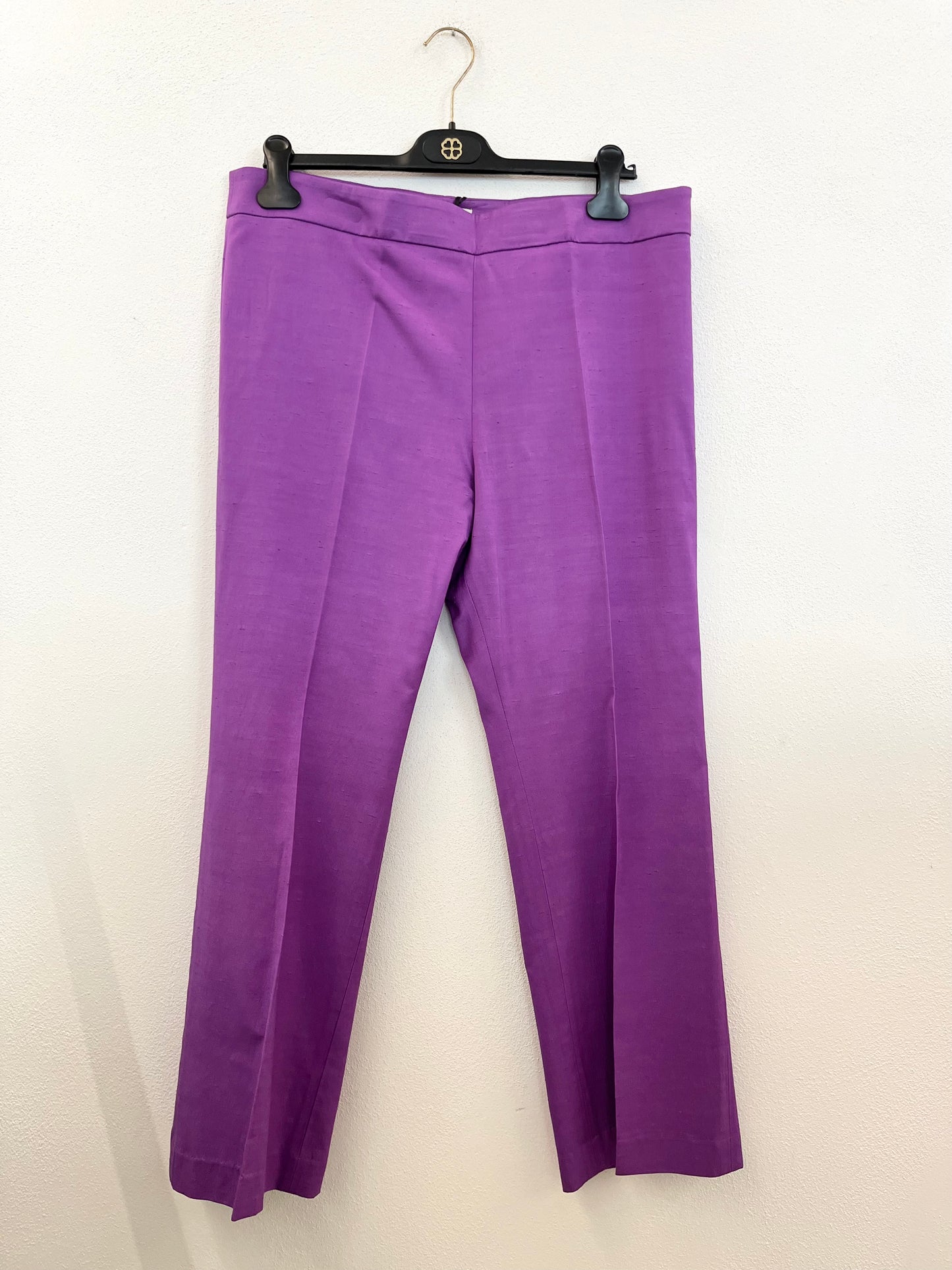 True Royal Straight Trousers in Shantung Silk