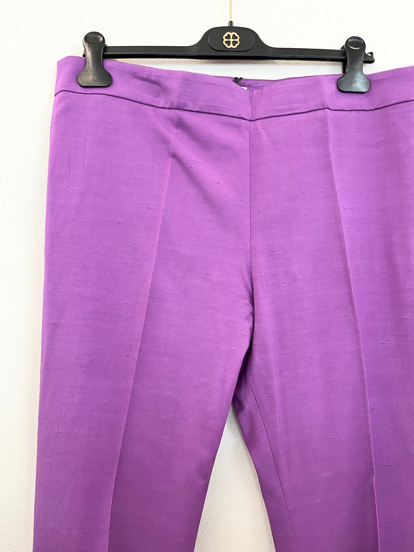 True Royal Straight Trousers in Shantung Silk
