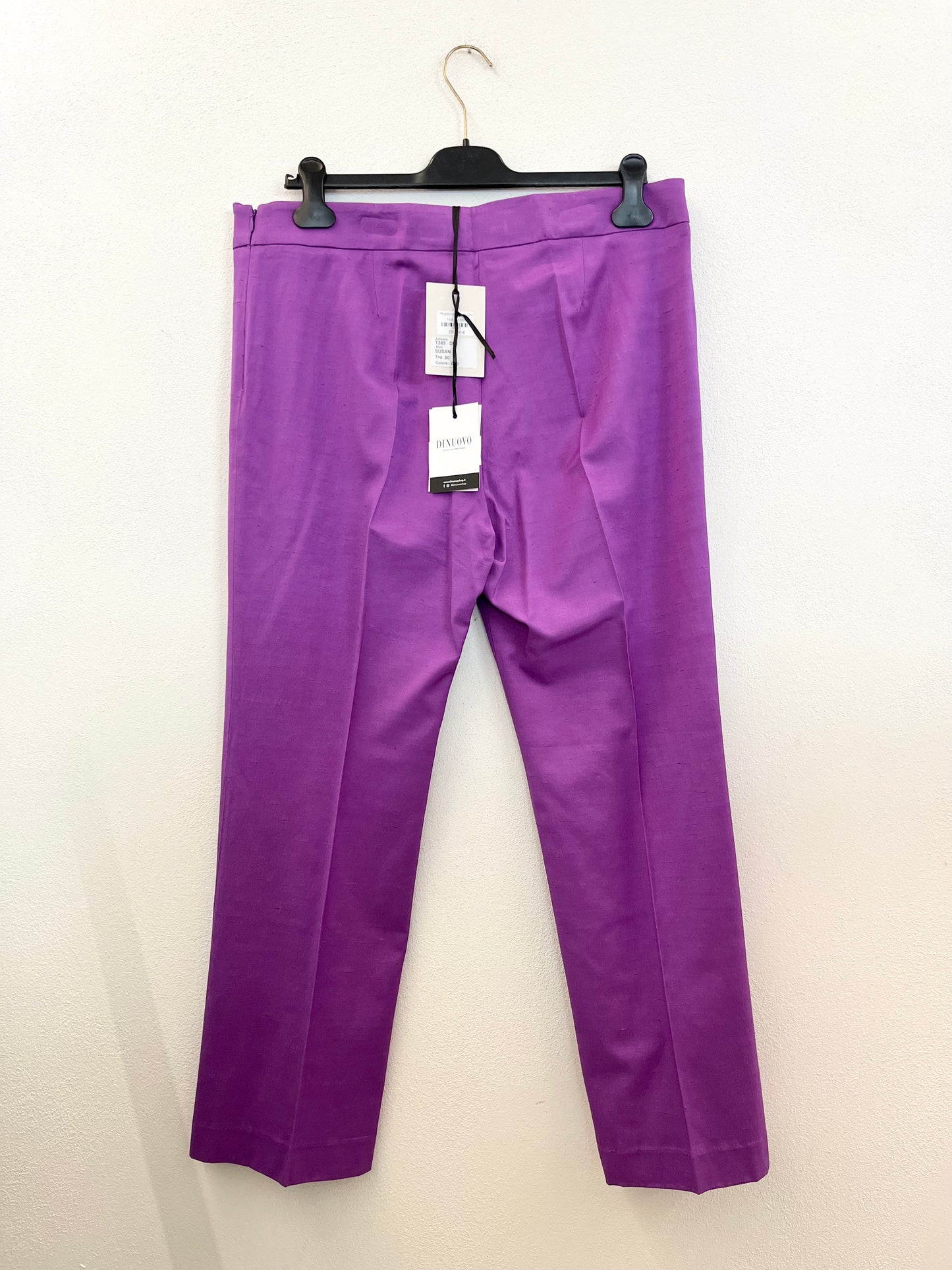 True Royal Straight Trousers in Shantung Silk