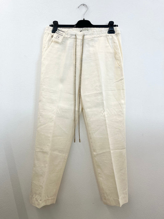 Pantalone di Re-Hash in Lino Gessato