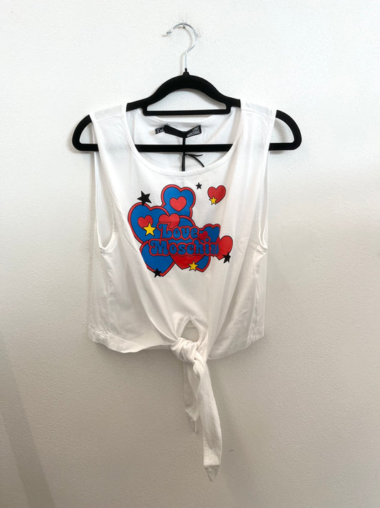 Top di Love Moschino con stampa a cuori