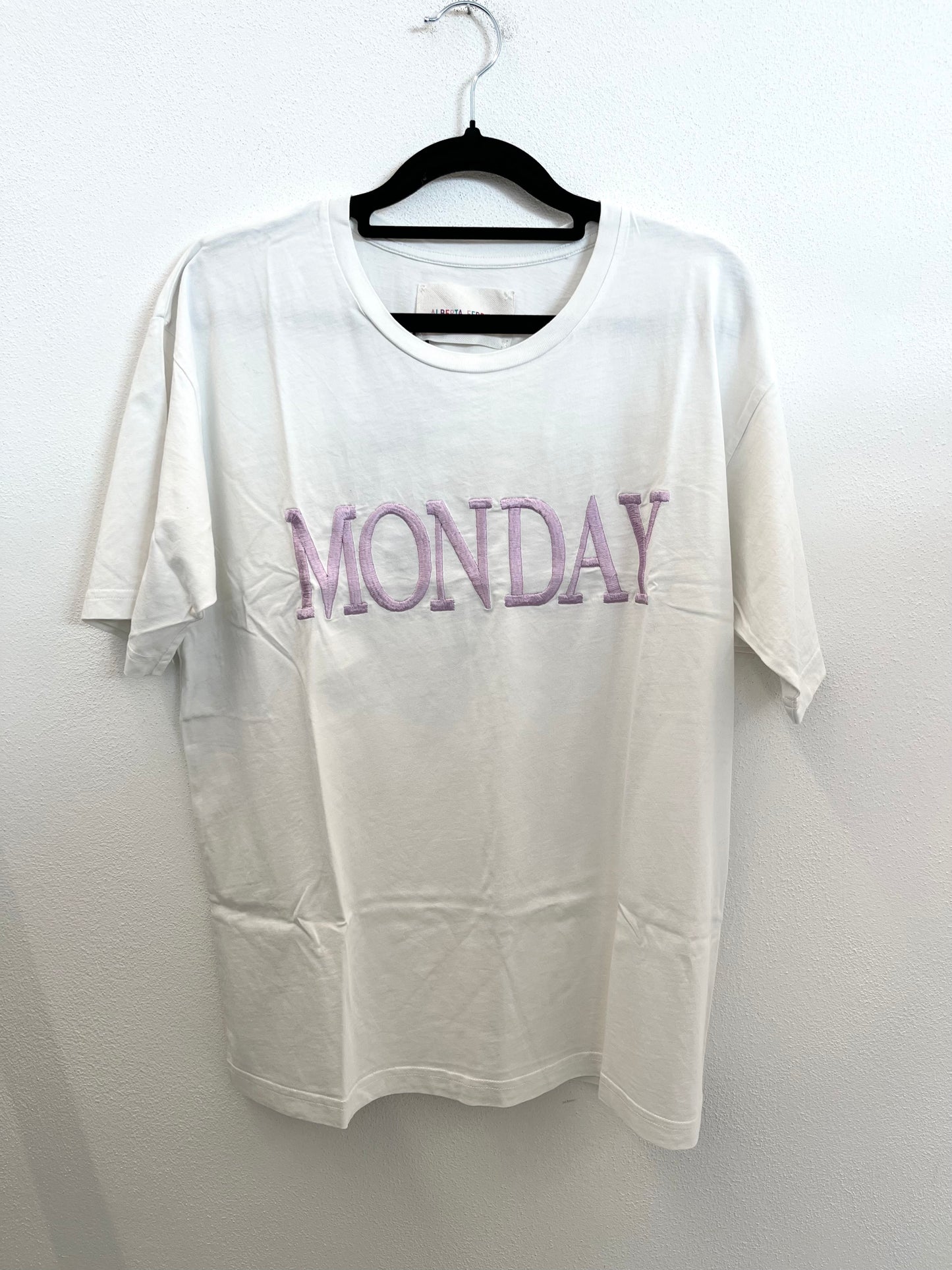 Alberta Ferretti T-shirt with "MONDAY" embroidery