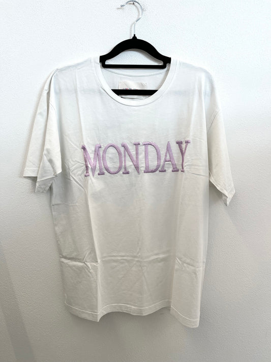 T-shirt di Alberta Ferretti con ricamo "MONDAY"