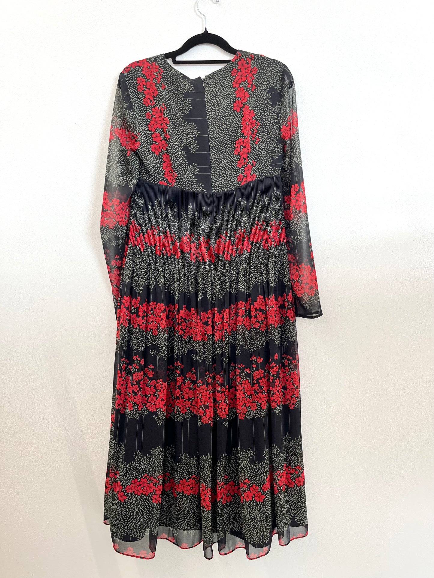 Red Valentino Long Floral Print Chiffon Dress