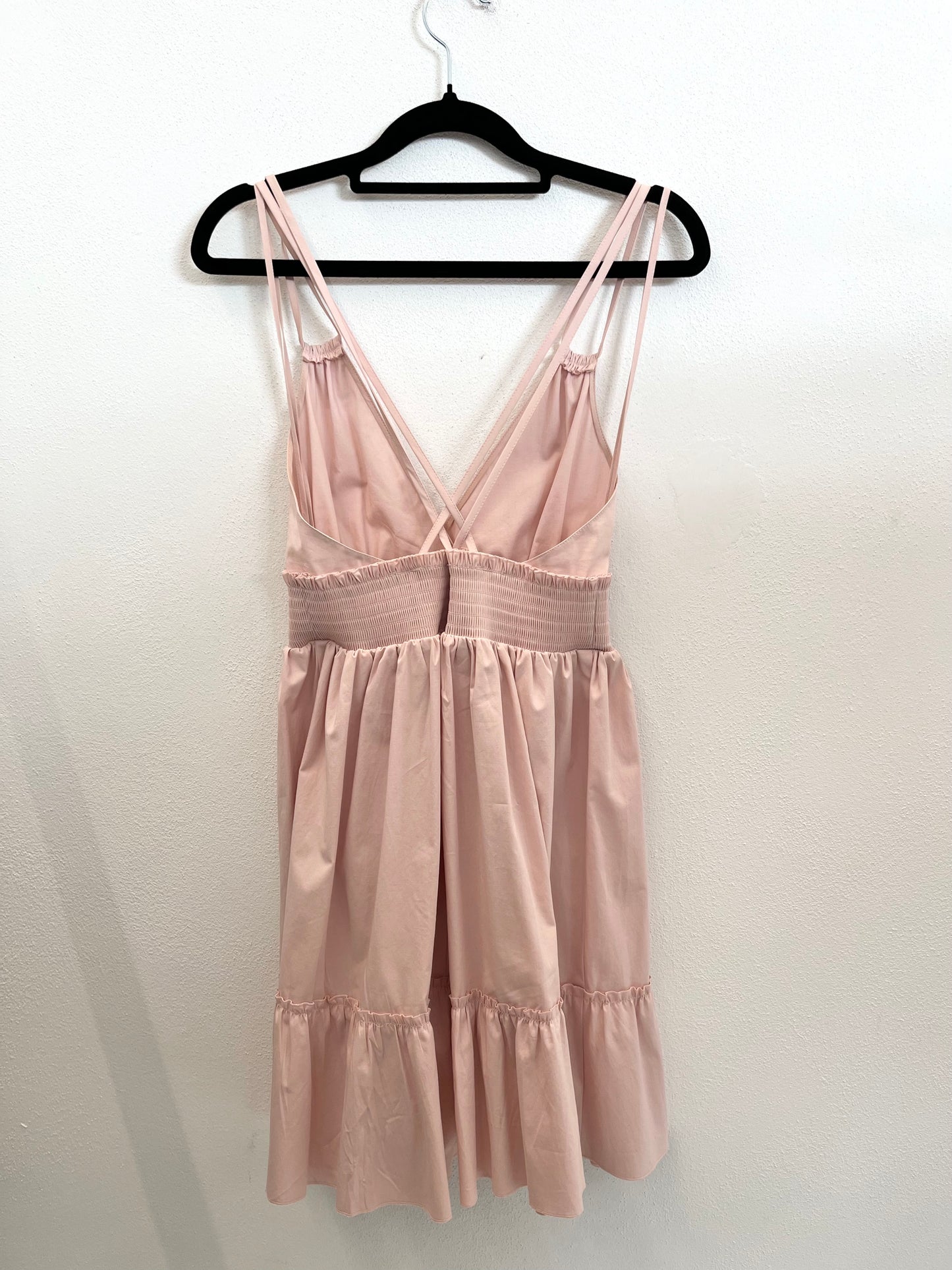 Abito Corto di Red Valentino Rosa Cipria a Spalline Sottili