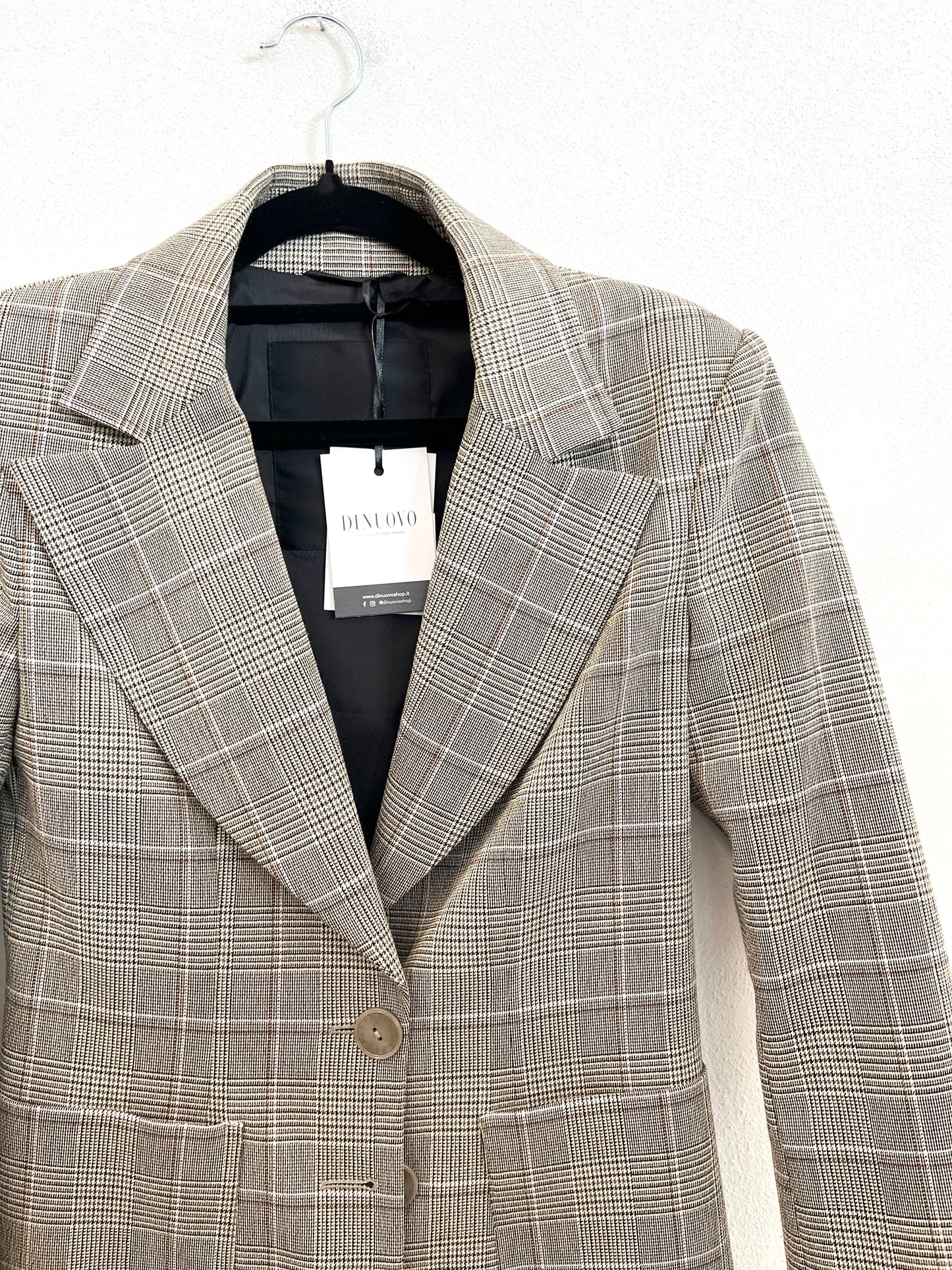 Blazer di Patrizia Pepe Strutturato in Fantasia Principe di Galles