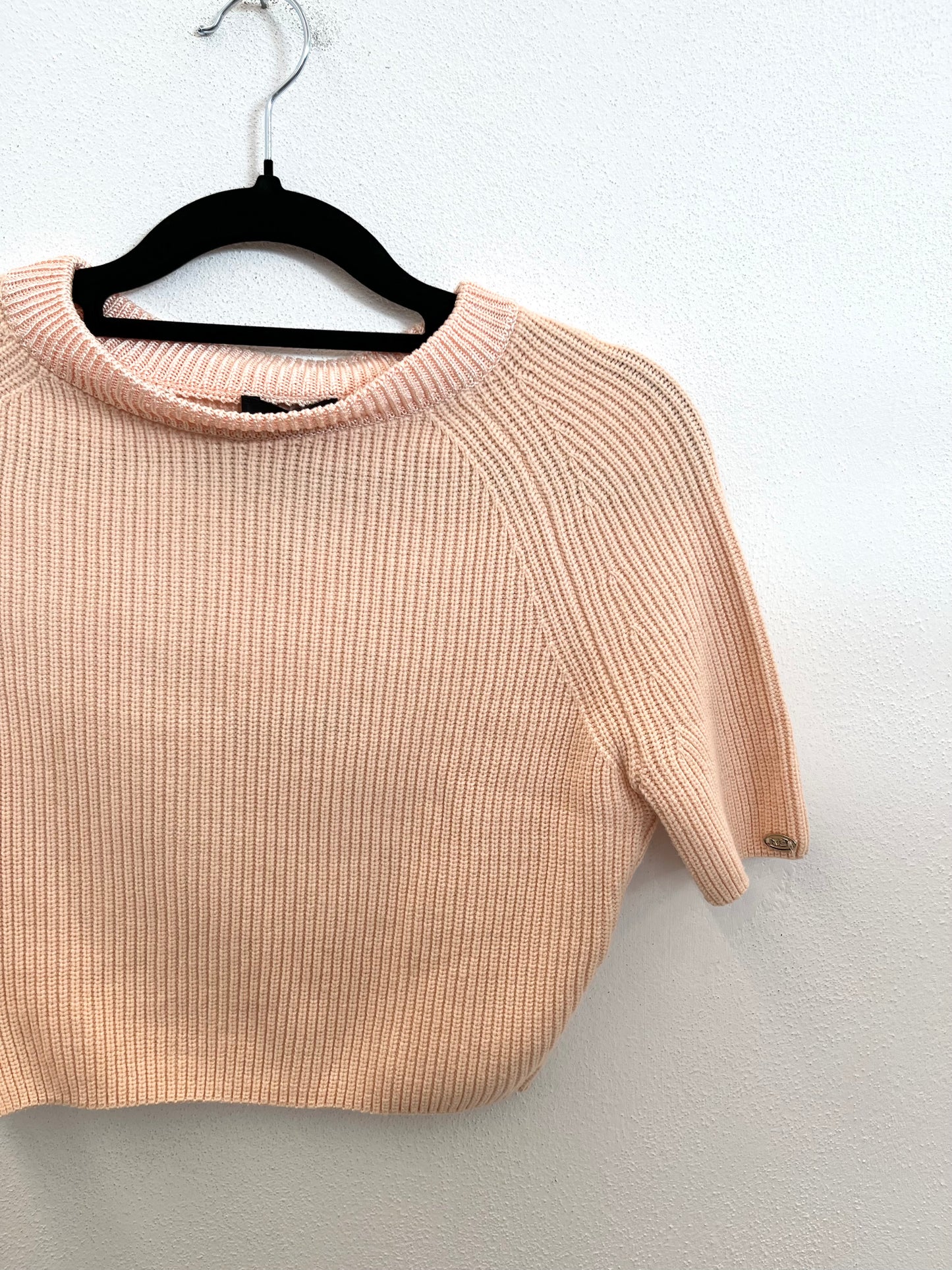 Maglia Cropped di Elisabetta Franchi a Costine con Manica Raglan