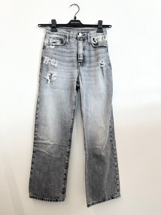 Jeans di Frame Straight-Leg con Dettagli Distressed