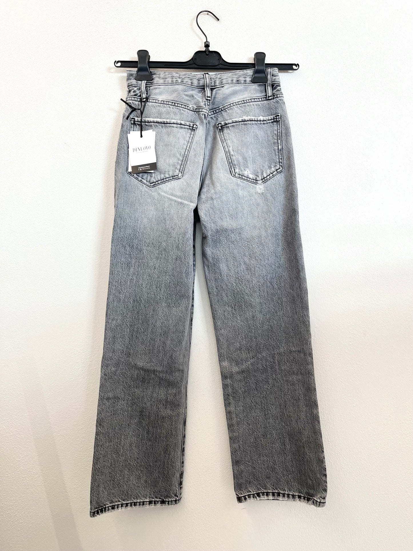 Jeans di Frame Straight-Leg con Dettagli Distressed