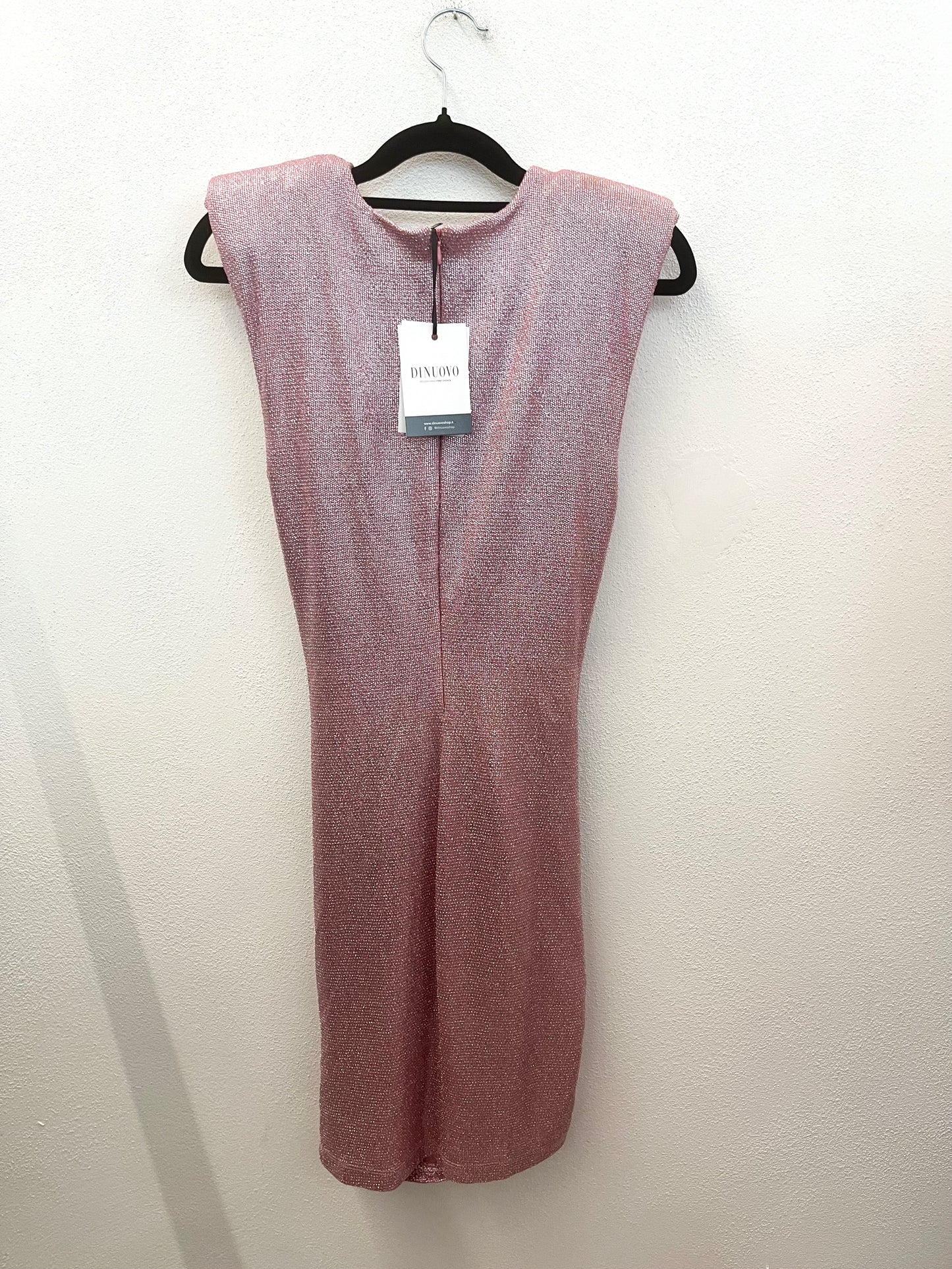 Vestito Corto di Aniye By Drappeggiato Lurex Rosa Cipria