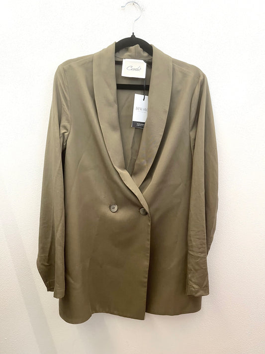 Completo di Croche Blazer e Pantaloni a Gamba Larga Verde Oliva
