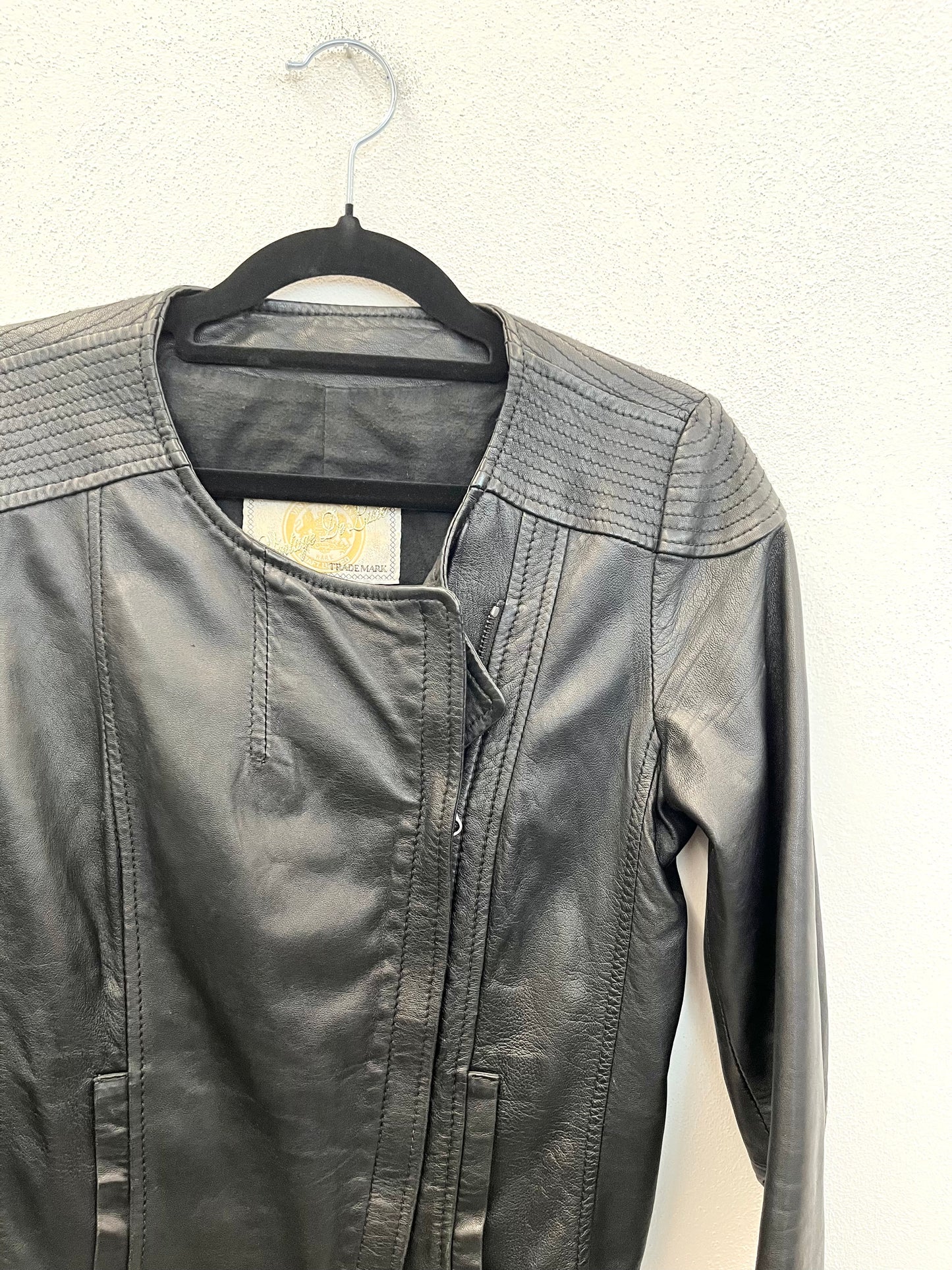 Giacca Biker di Vintage de Luxe Asimmetrica
