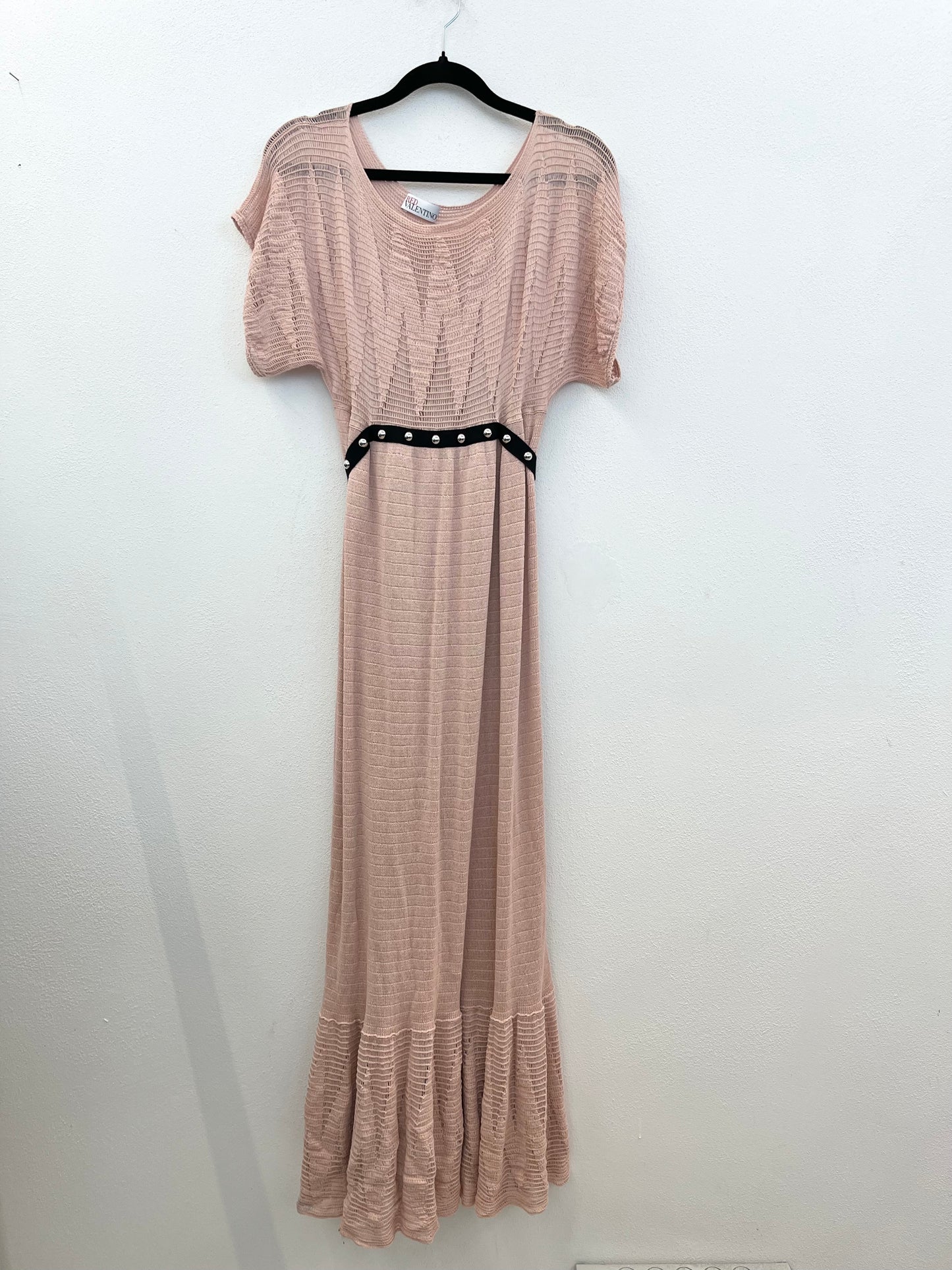 Red Valentino Pink Knit Dress with Studded Belt