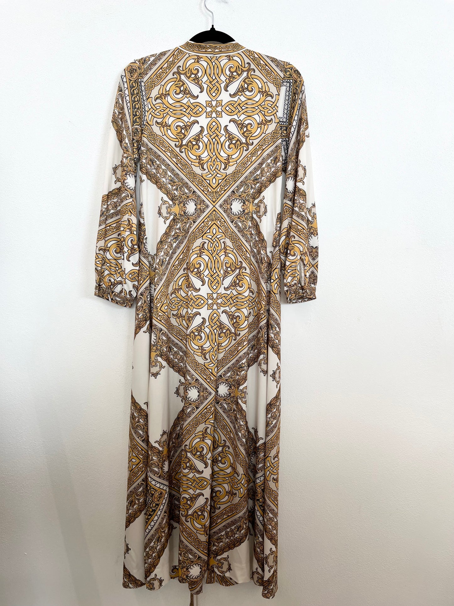 Maxi Wrap Dress di Hale Bob con Stampa Barocca e Oro