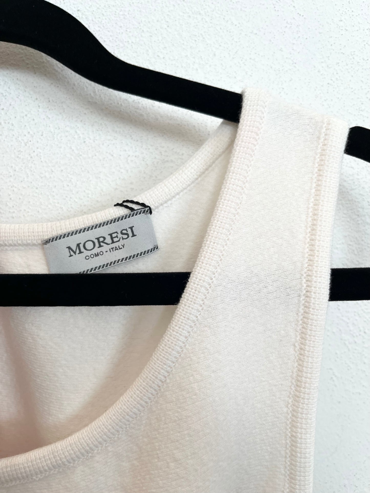Abito di Moresi A-Line Ombré Bianco e Rosso con Grafica a Linee