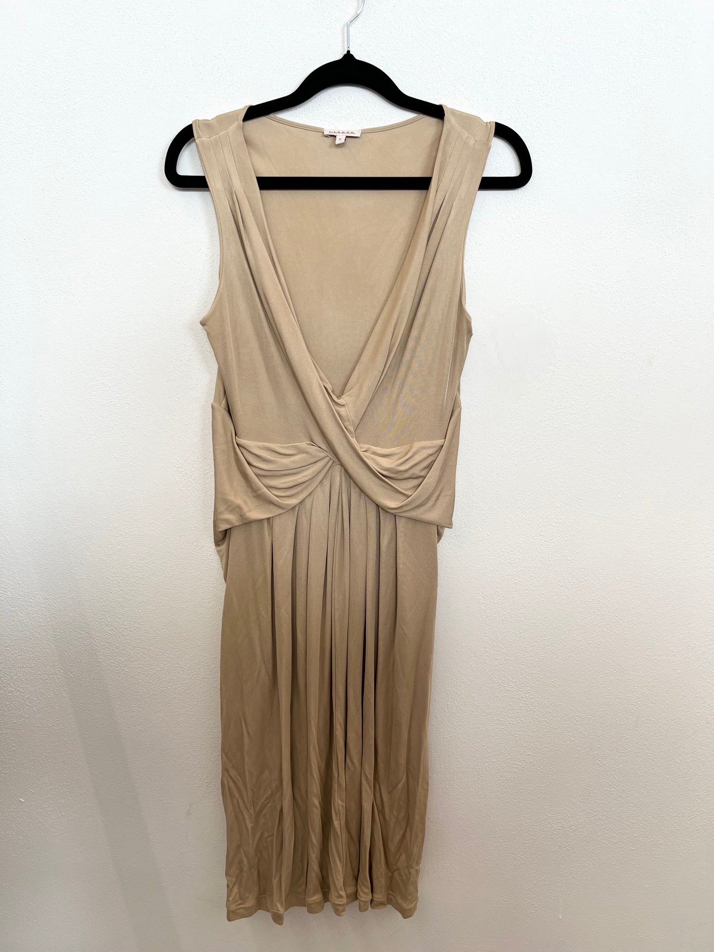 Abito di PAROSH Beige con Nodo Drappeggiato in Vita