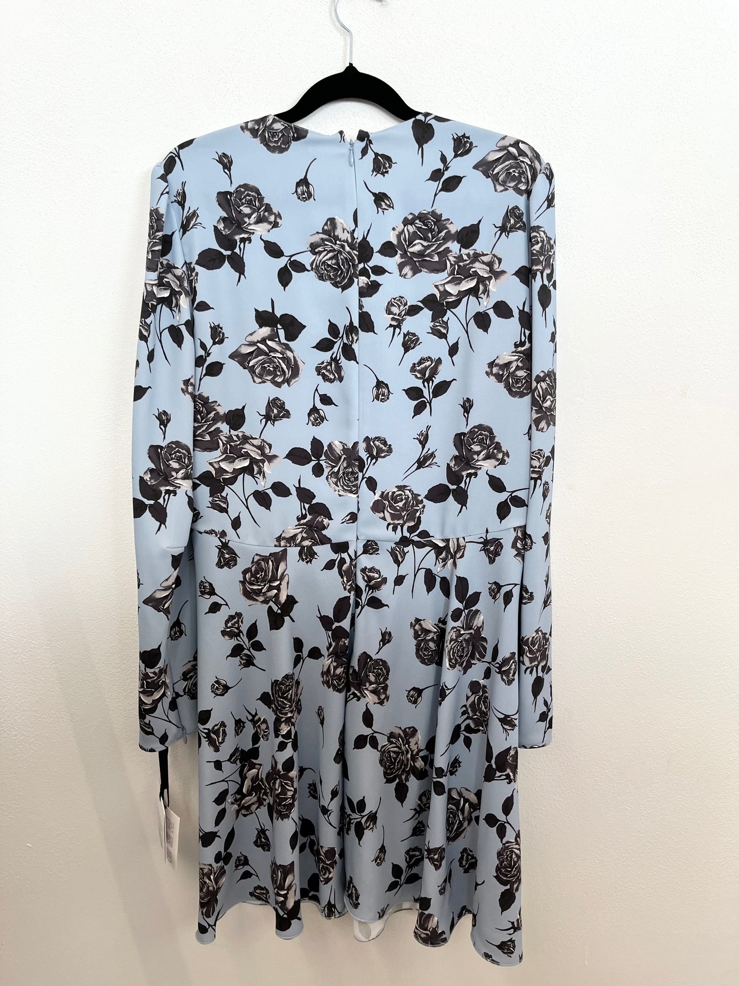 Abito Red Valentino Celeste con Stampa Rose