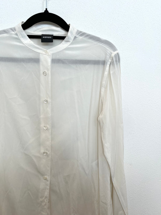 Camicia Aspesi in Seta Trasparente Avorio