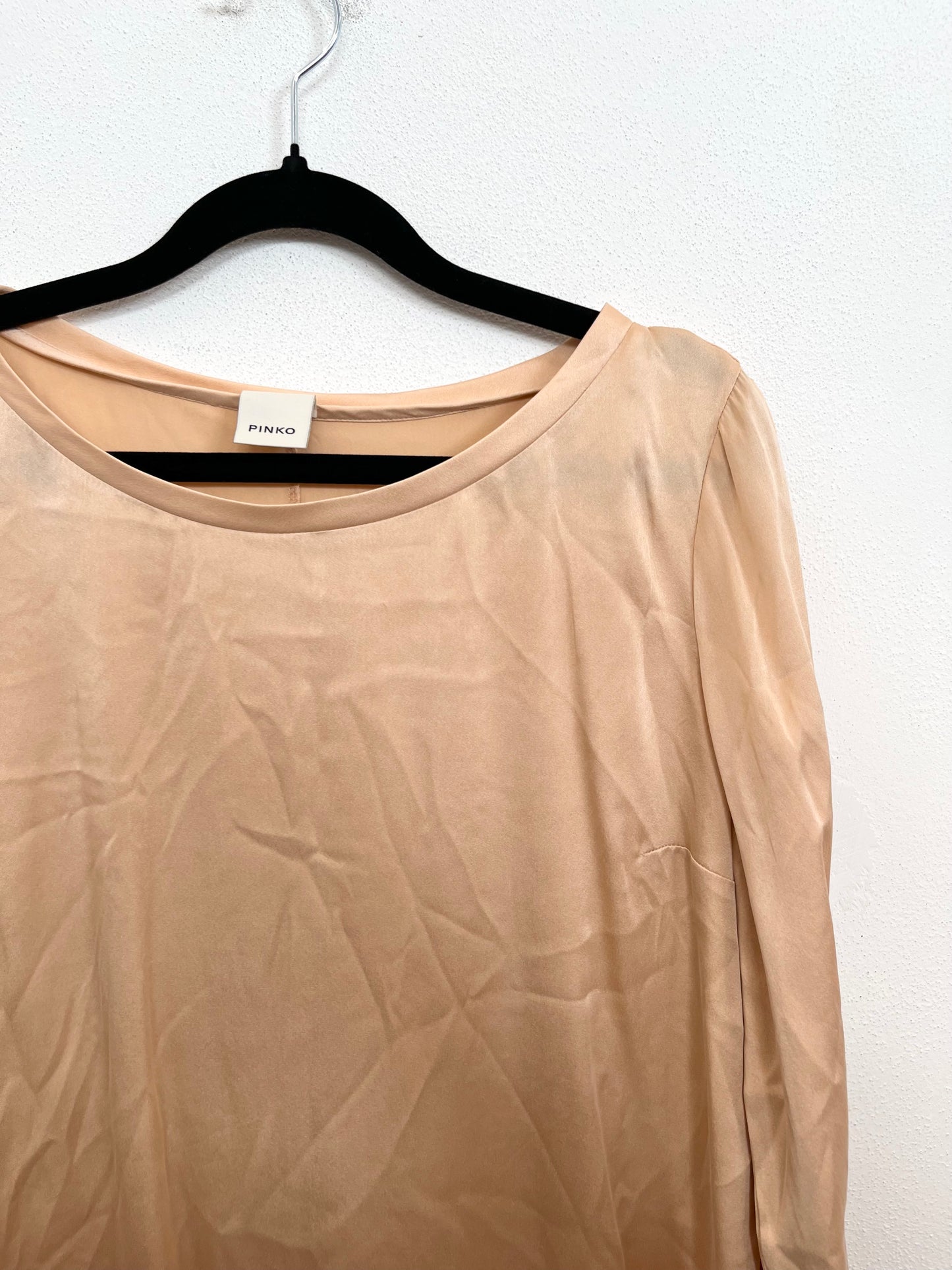 Blusa Pinko in Satén Pesca a Maniche Lunghe