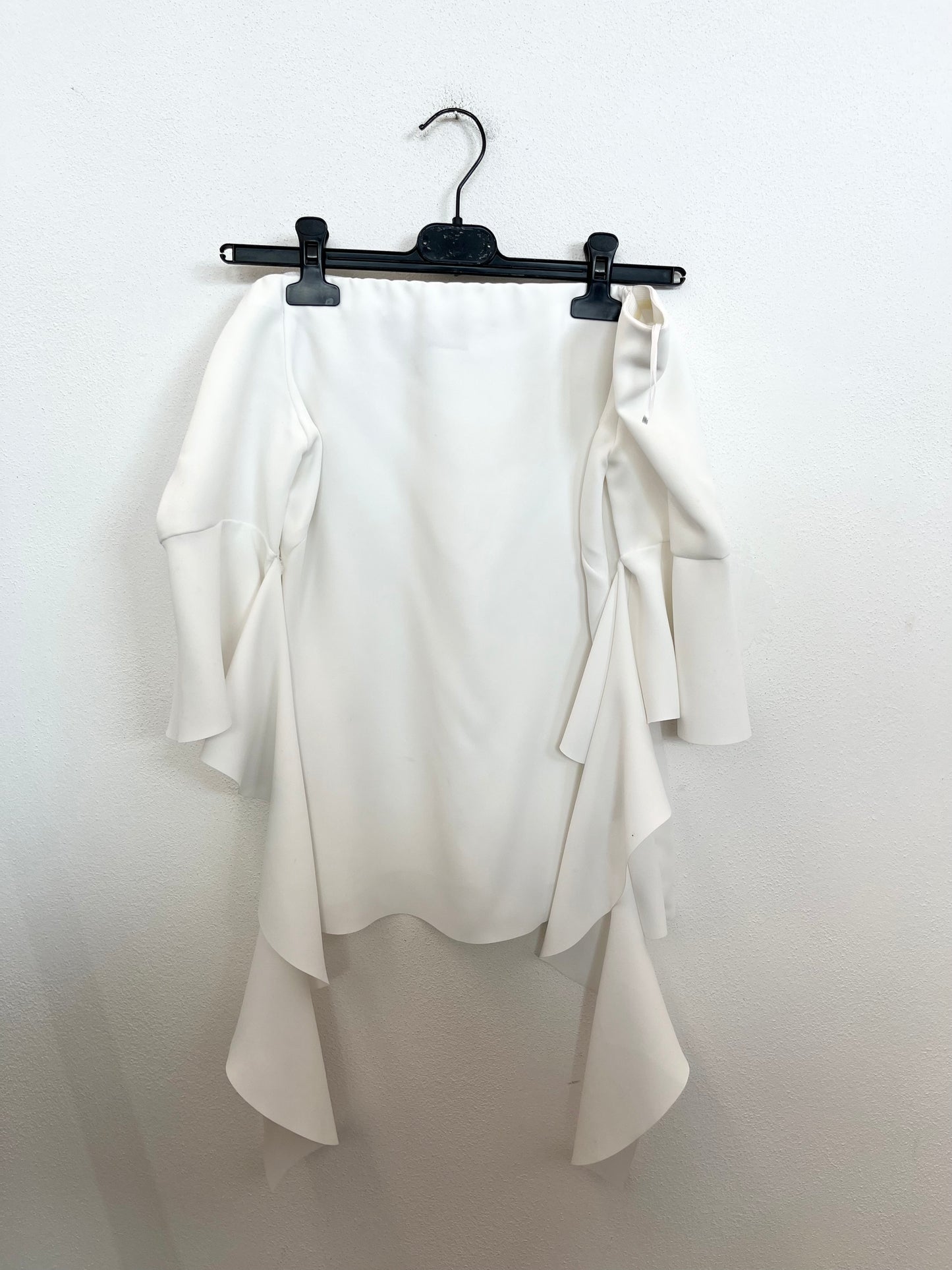 Pinko White Off-the-Shoulder Top with Ruffles