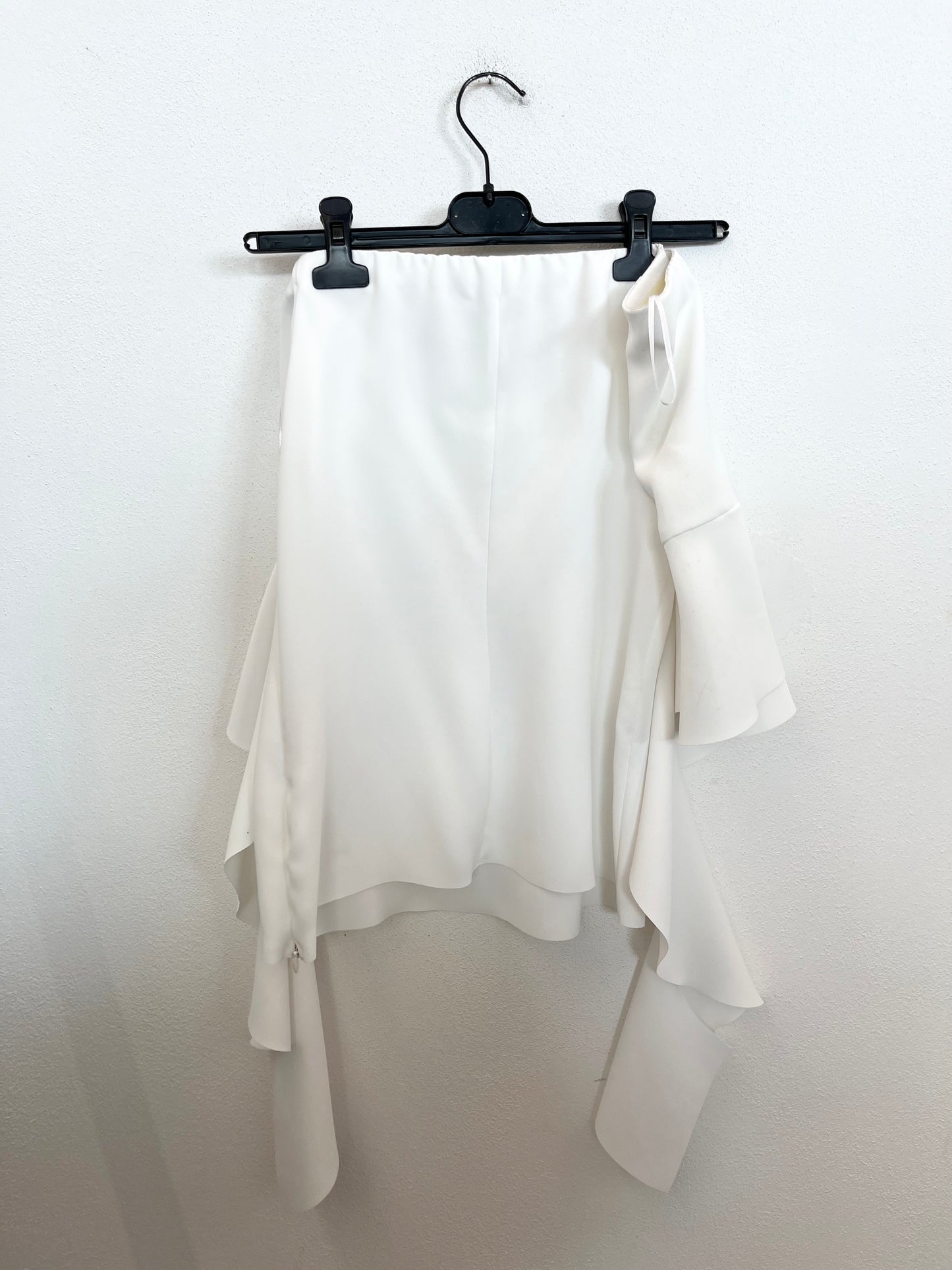Pinko White Off-the-Shoulder Top with Ruffles
