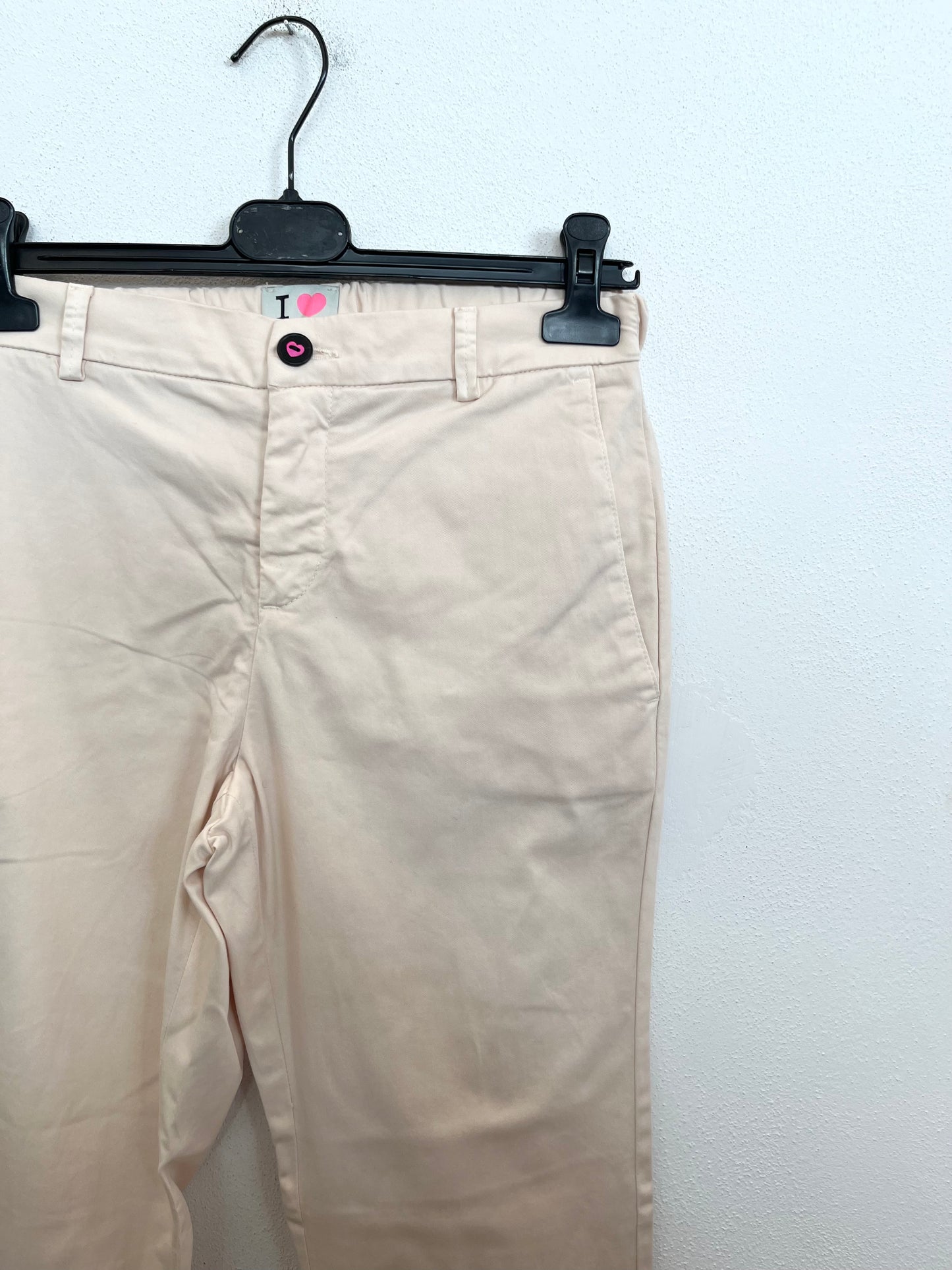 Pantaloni di I Love MP Flare Cipria con Ricamo Palma