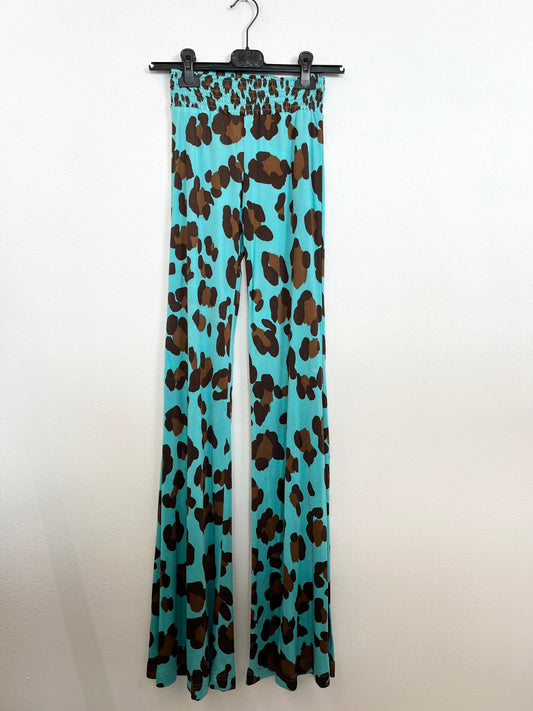 Pantaloni Palazzo di Blumarine in Jersey Stampa Maculata