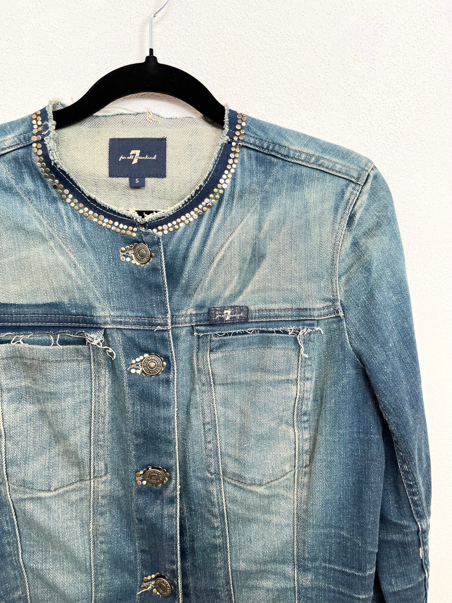 Giacca Denim 7 For All Mankind con Borchie