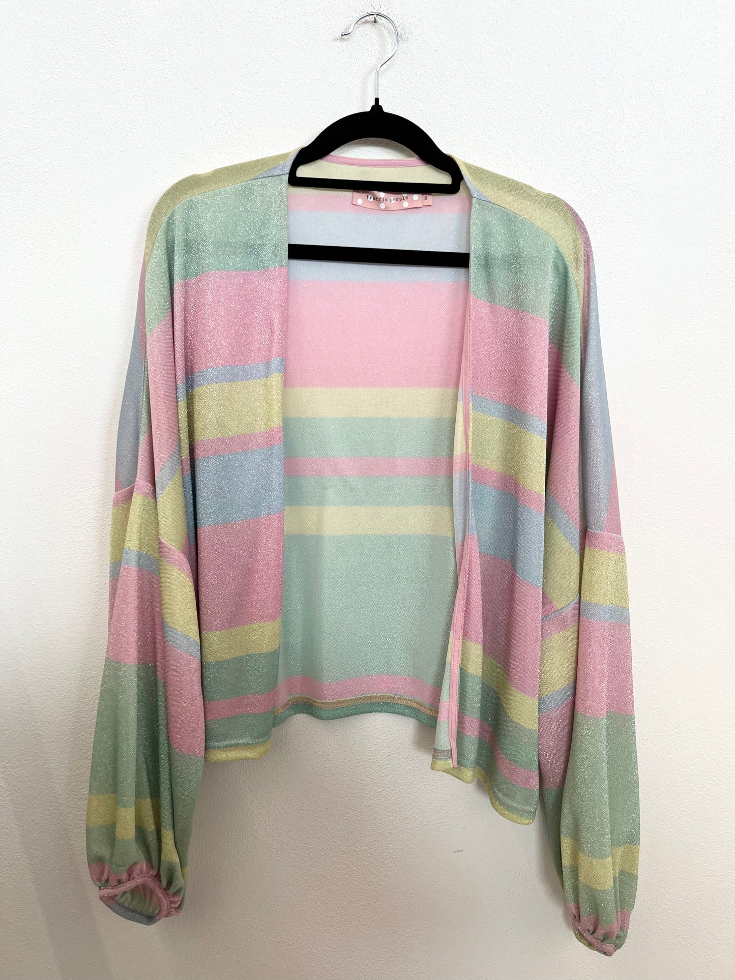 Cardigan di Traffic People Glitter a Righe Multicolore