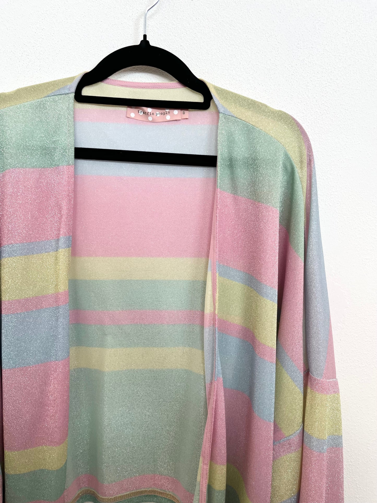 Cardigan di Traffic People Glitter a Righe Multicolore