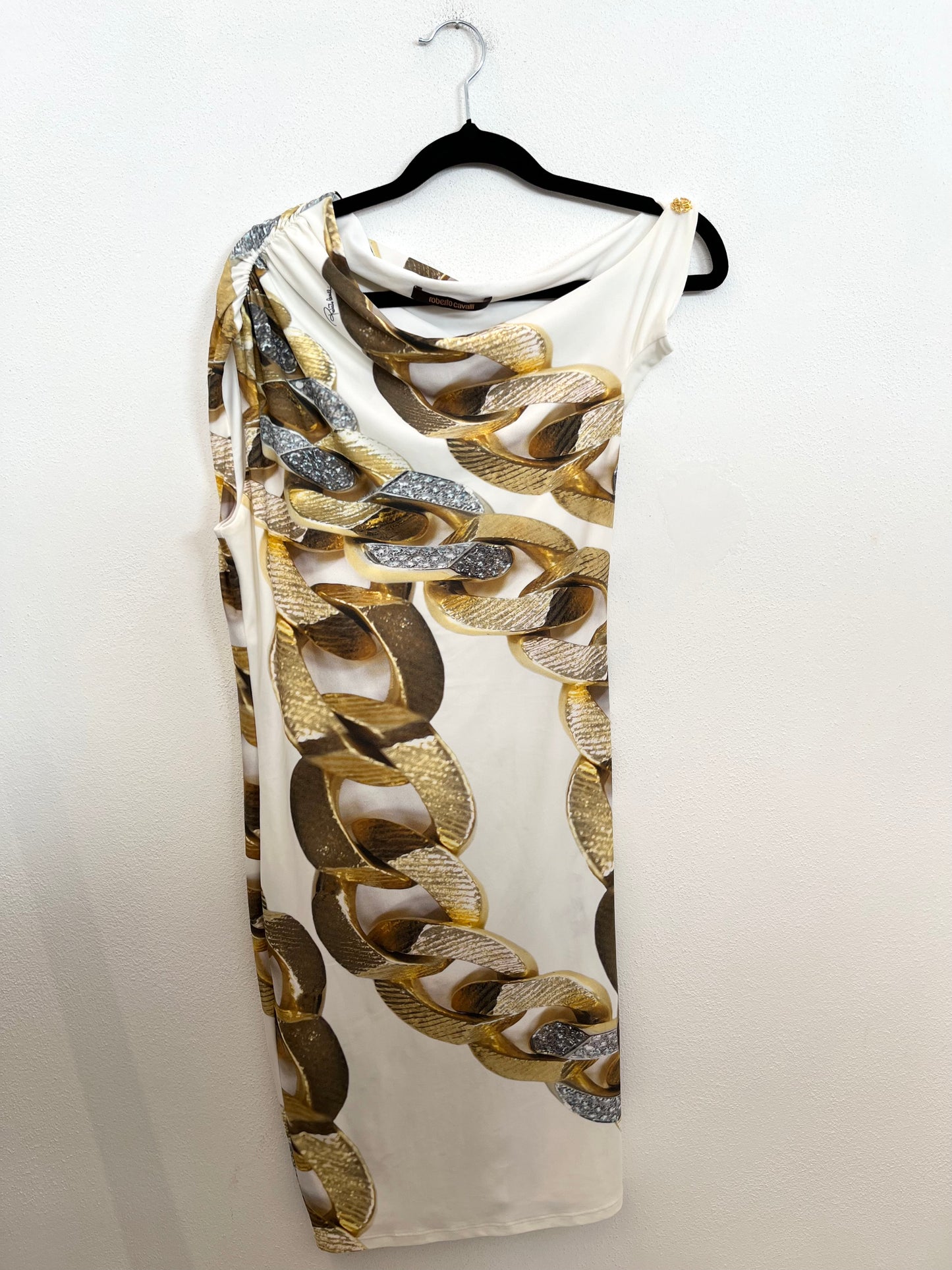 Abito Monospalla Roberto Cavalli con fantasia Maxi Catene