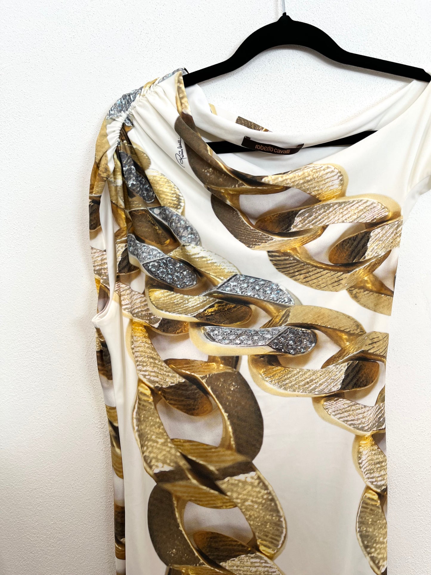 Abito Monospalla Roberto Cavalli con fantasia Maxi Catene