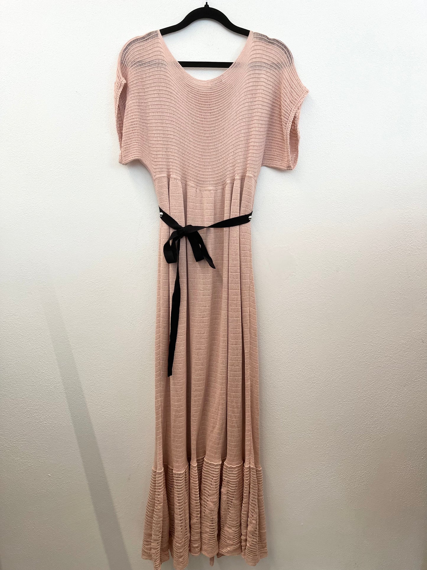 Red Valentino Pink Knit Dress with Studded Belt