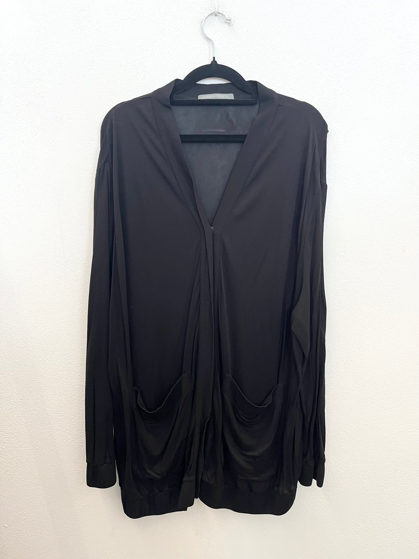Cardigan Lungo di Alberta Ferretti Nero