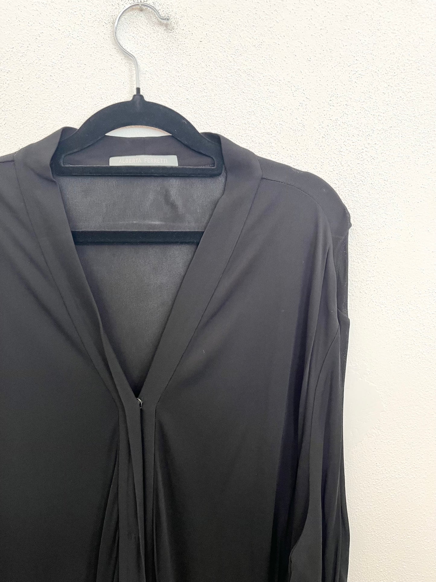 Cardigan Lungo di Alberta Ferretti Nero