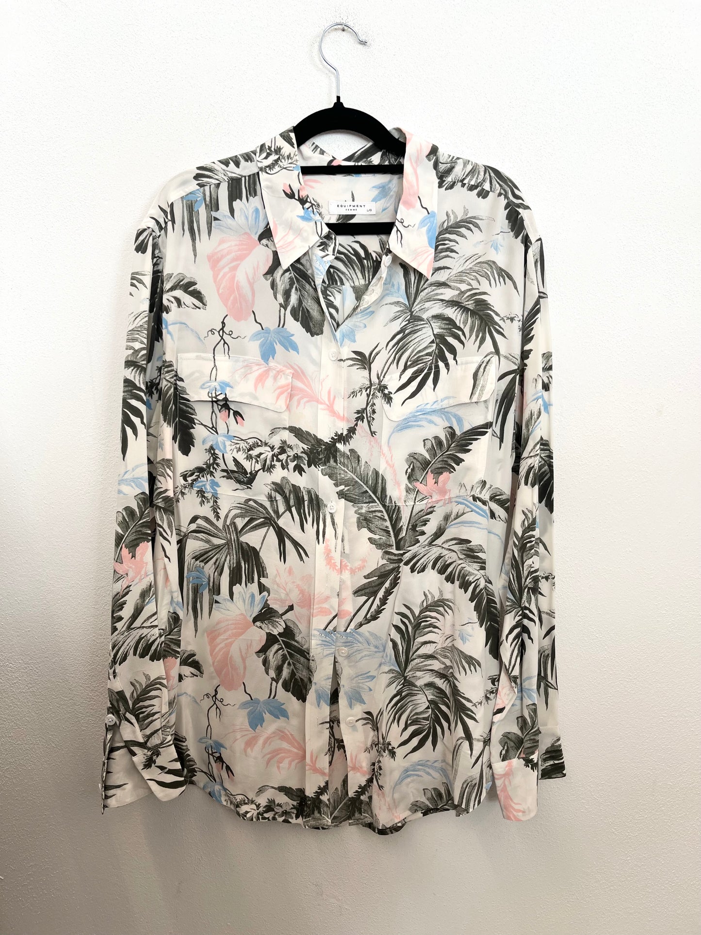 Camicia di Equipment Seta Stampa Tropicale