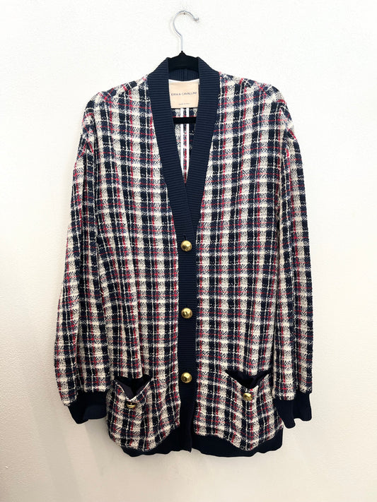Cardigan di Erika Cavallini Oversize in Tweed