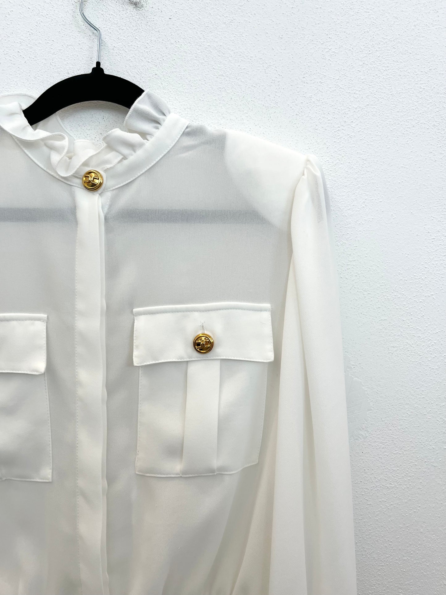 Camicia Crop di Elisabetta Franchi con Bottoni Dorati