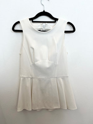 Top di Pinko smanicato peplo con scollo tondo