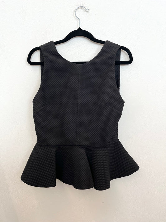 Top Hanita smanicato peplo con texture jacquard