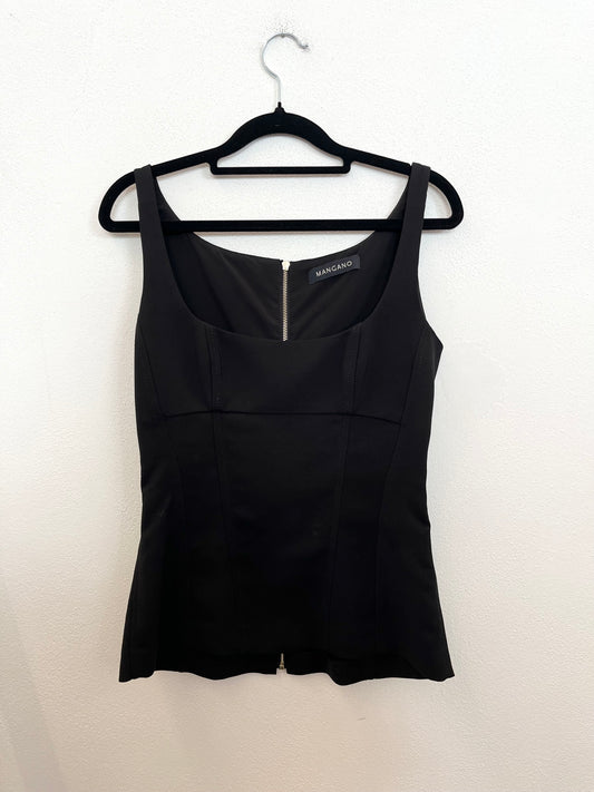 Top di Mangano a bustier strutturato con zip metallica