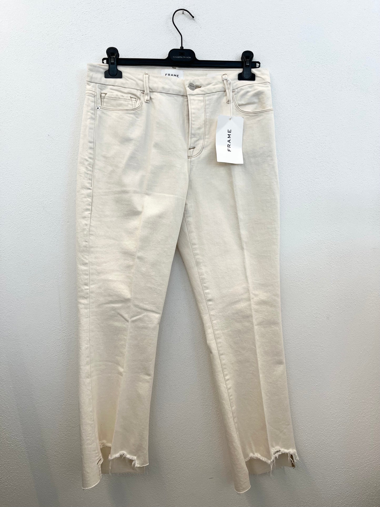 Jeans Frame cropped con fondo a taglio vivo