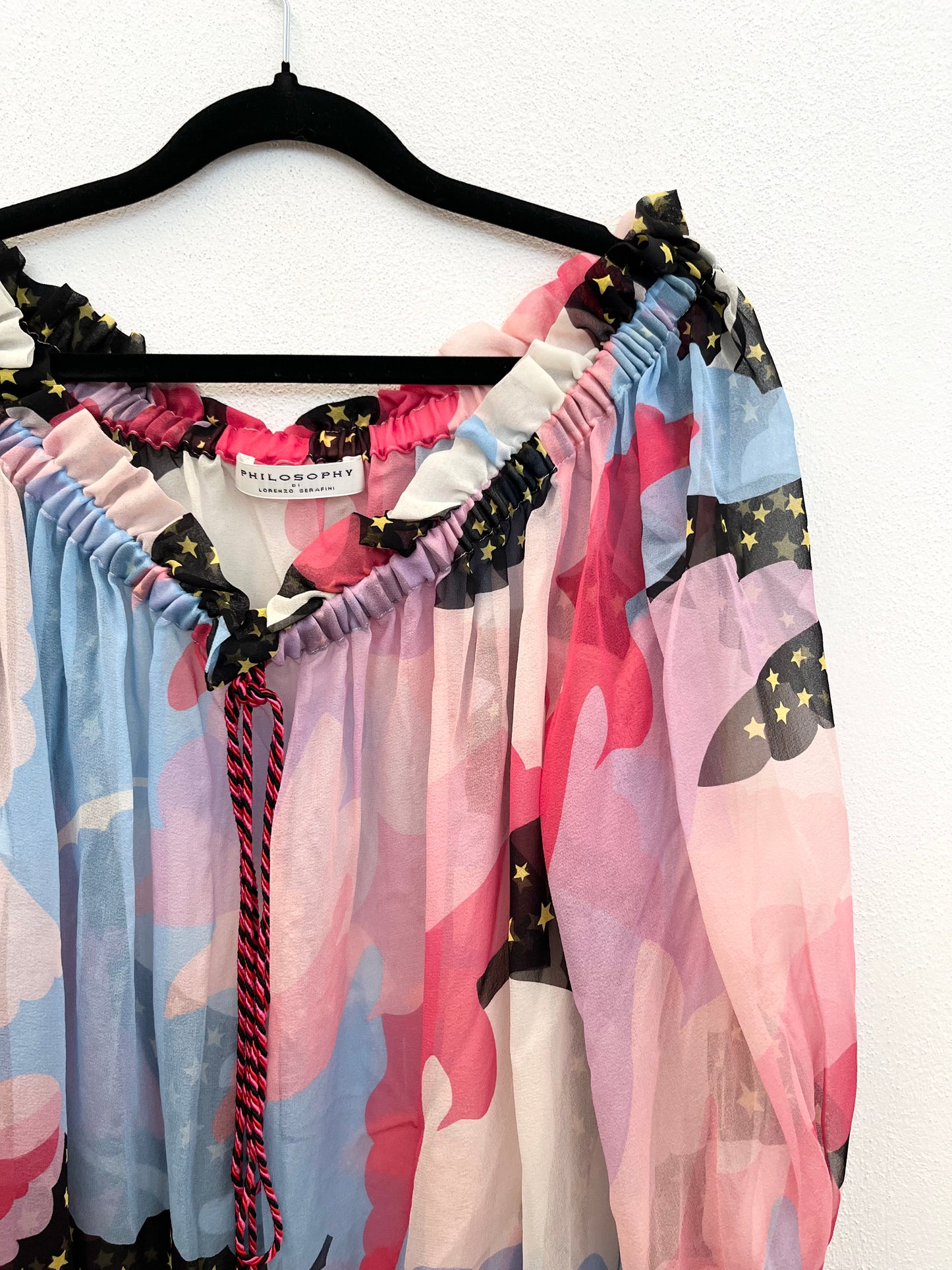 Blusa Philosophy oversize in chiffon stampato