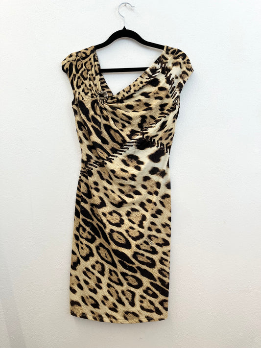 Abito tubino Roberto Cavalli drappeggiato animalier