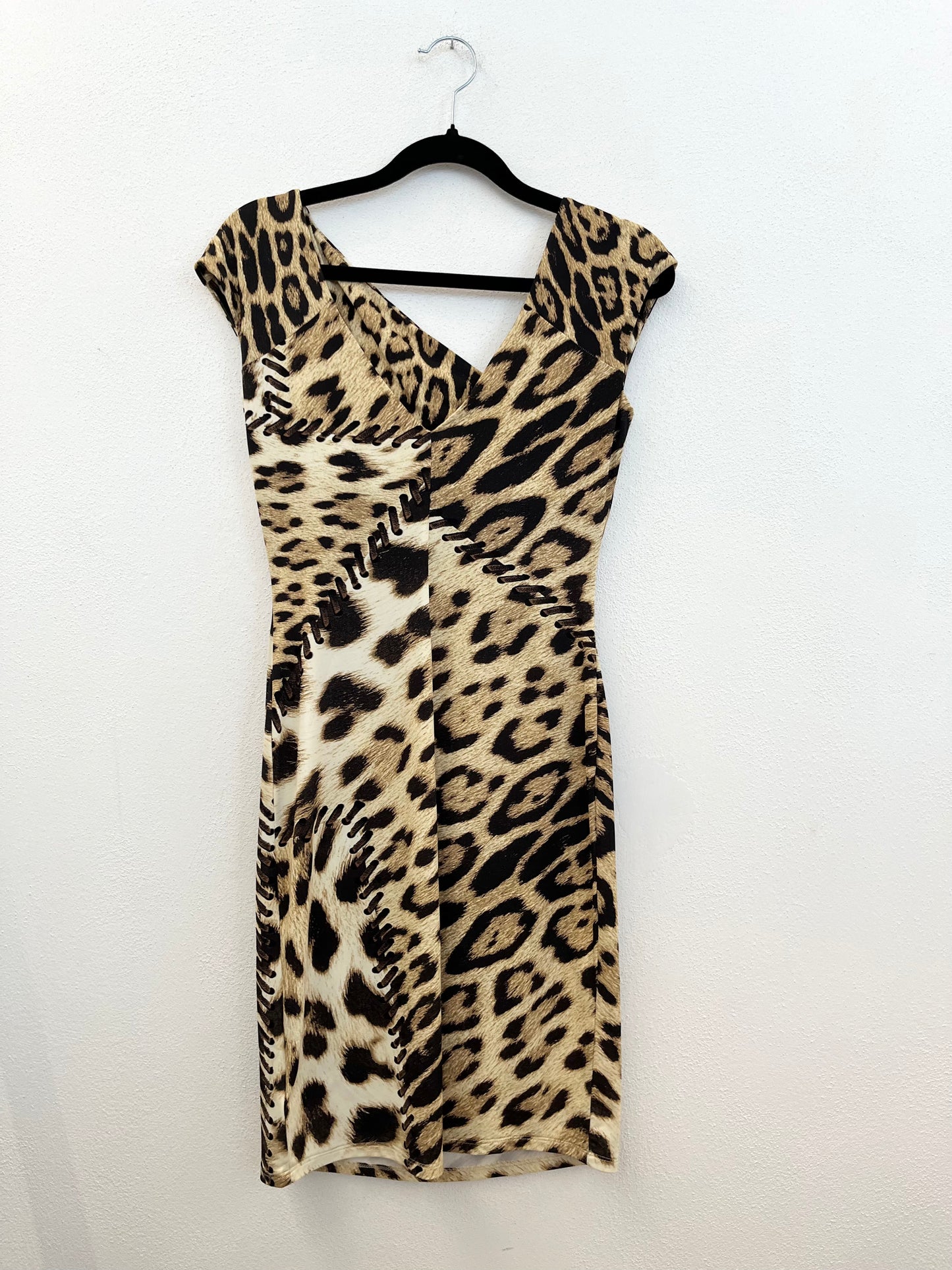 Abito tubino Roberto Cavalli drappeggiato animalier