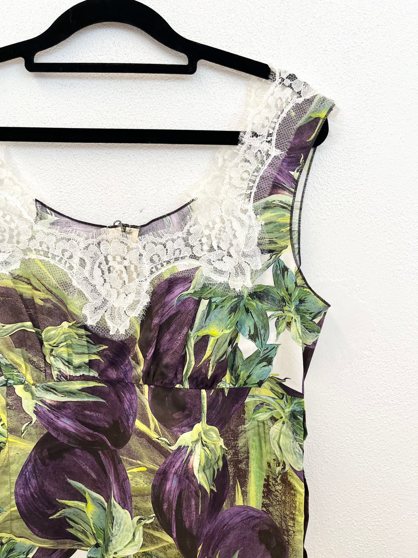 Top Dolce & Gabbana sartoriale a motivi vegetali con pizzo