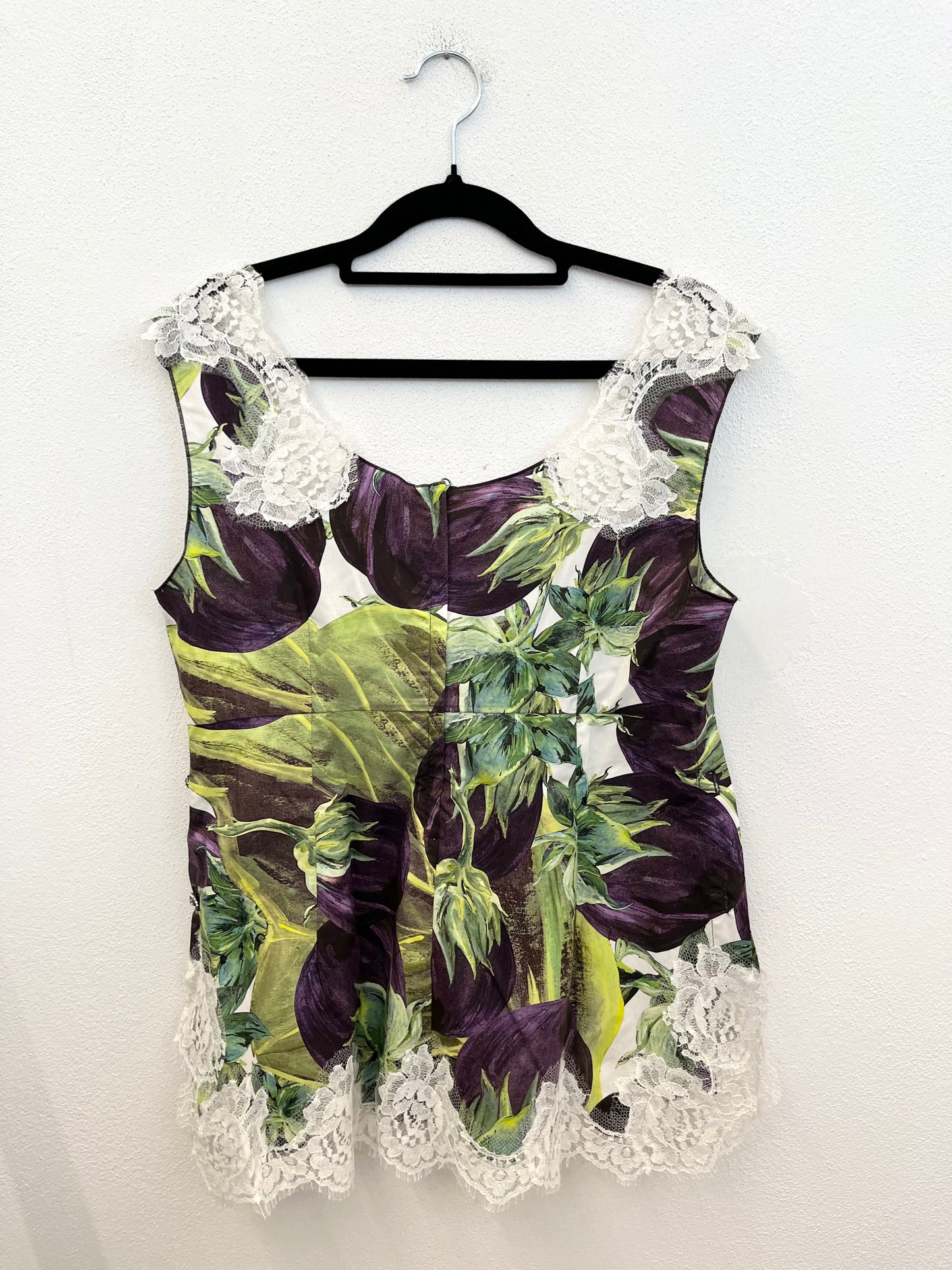 Top Dolce & Gabbana sartoriale a motivi vegetali con pizzo