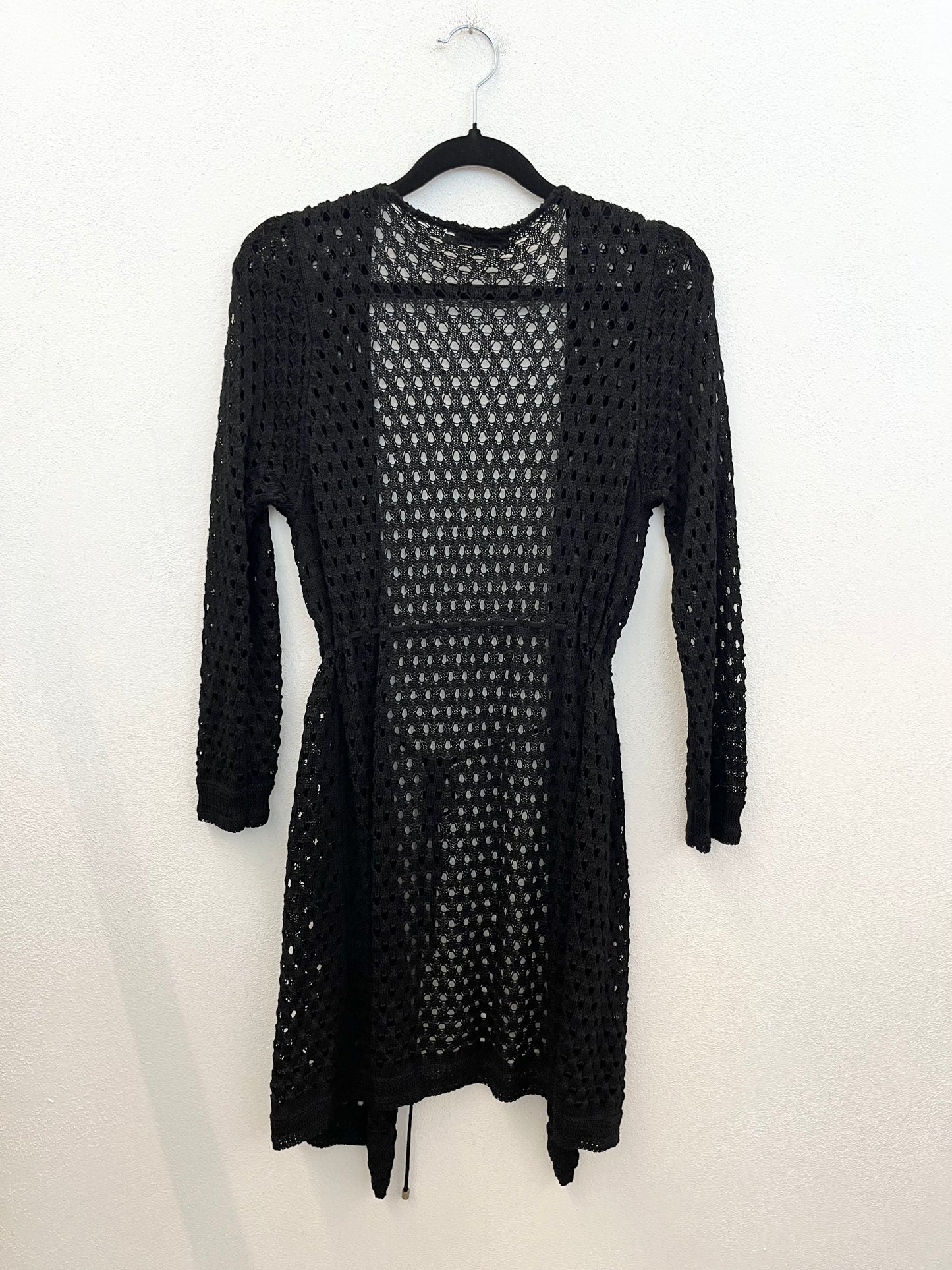 Cardigan Bruno Manetti traforato lungo Nero