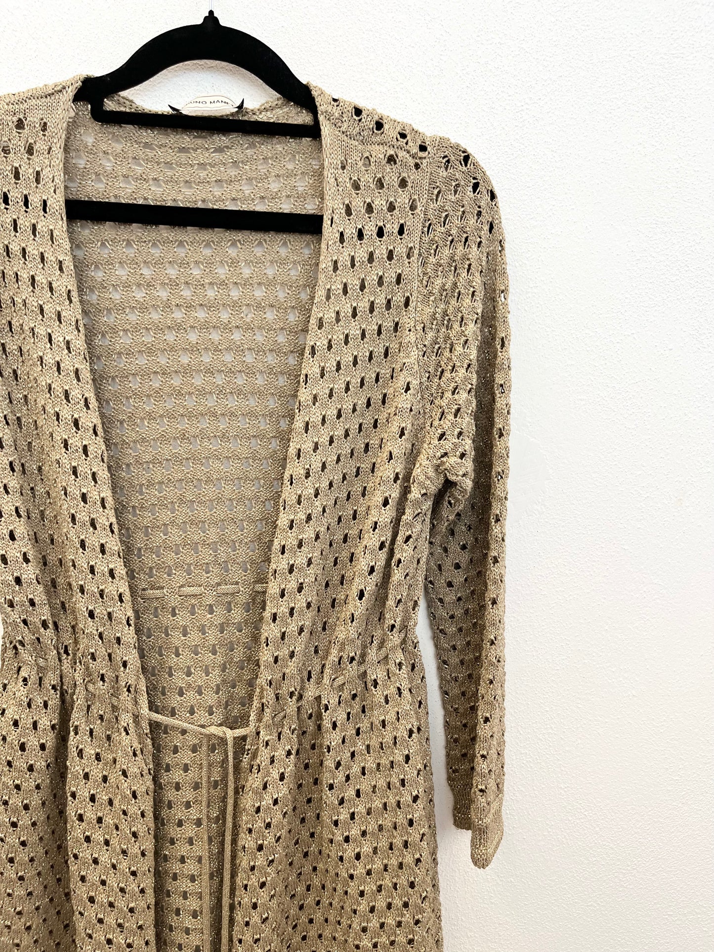 Cardigan Bruno Manetti traforato lungo Lurex