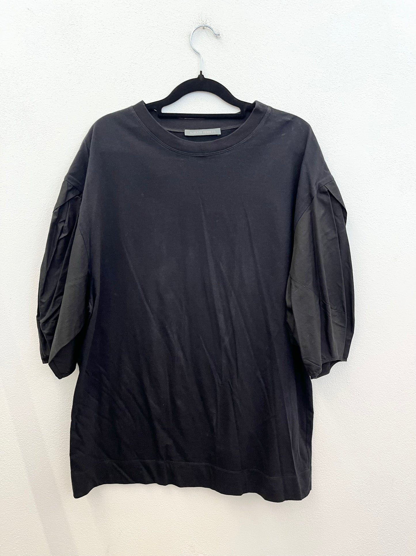 T-shirt Alberta Ferretti oversize Nero con maniche strutturate